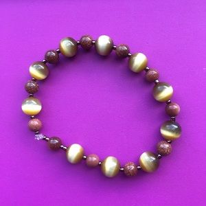 Tiger Eye and Goldstone Bracelet